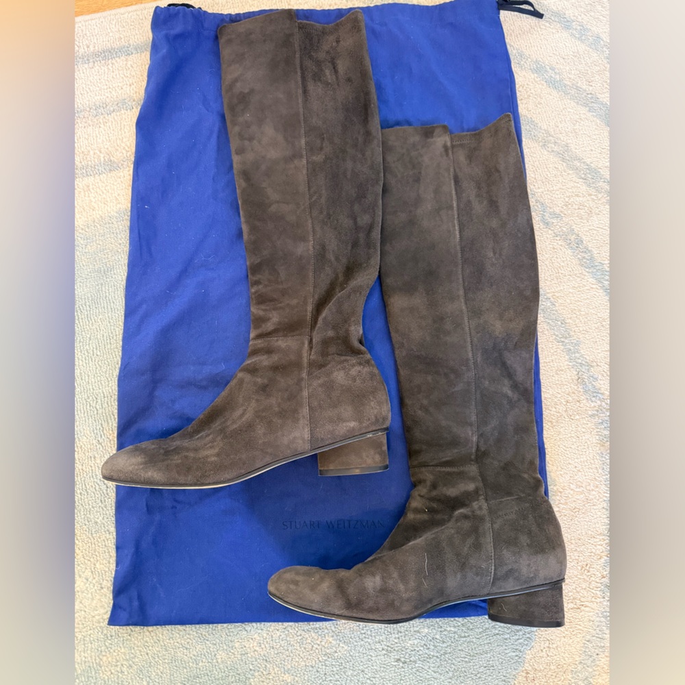 Stuart Weitzman Eloise 30 Almond Toe Suede Boots